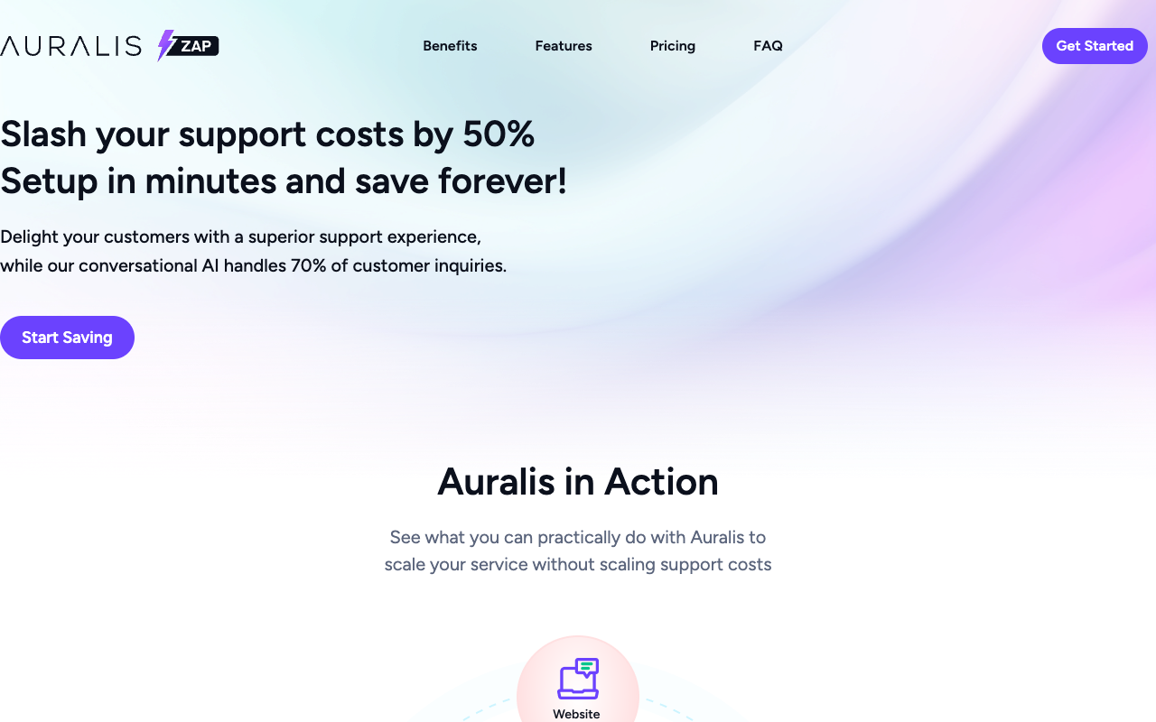 Auralis Zap - 借助对话式人工智能提供更好、更便宜、更自动化的支持