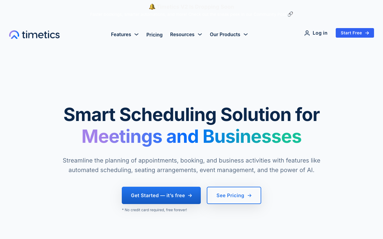 Timetics.ai - 在线和线下会议的排班解决方案