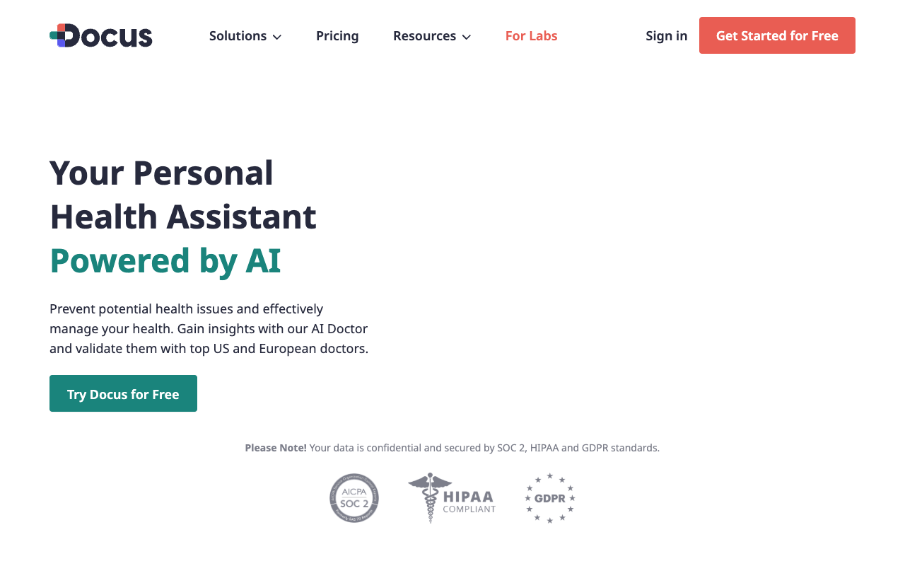 Docus.ai - AI 加速诊断，与顶级医生验证