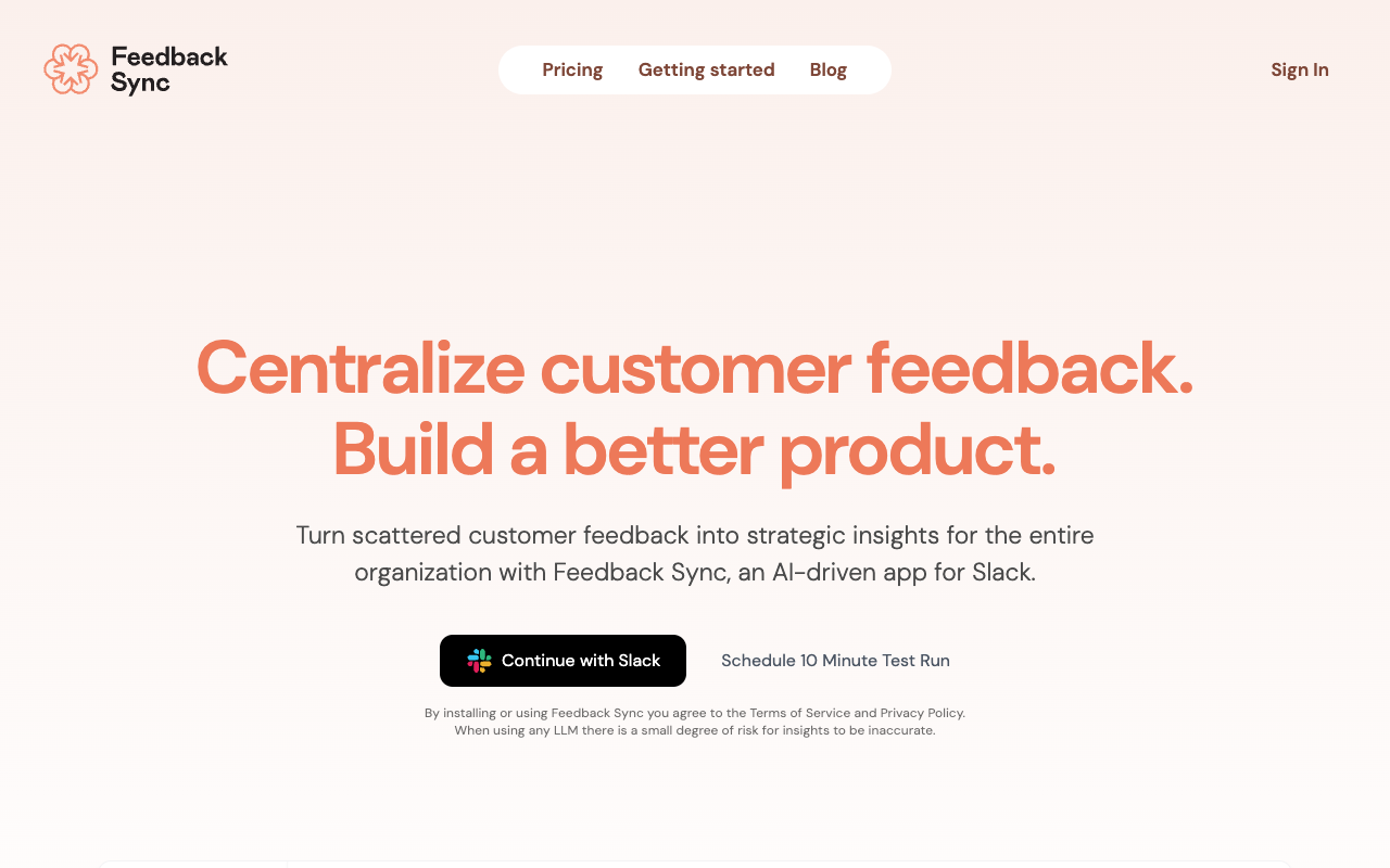 Feedback Sync - 您的客户反馈的数字化库，由 AI 分析