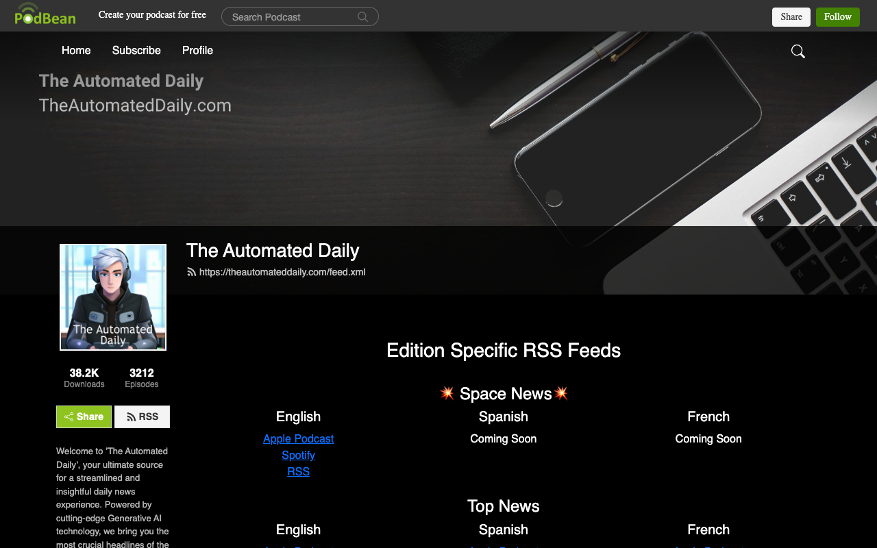 The Automated Daily - AI 生成的每日新闻播客网络