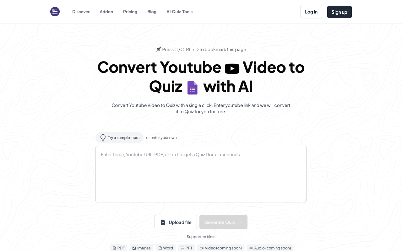 Youtube to Quiz - 使用 AI 将 Youtube 视频转换为测验