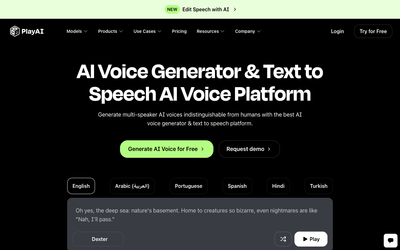 PlayHT-Turbo - 最快的生成式 AI 文本转语音 API