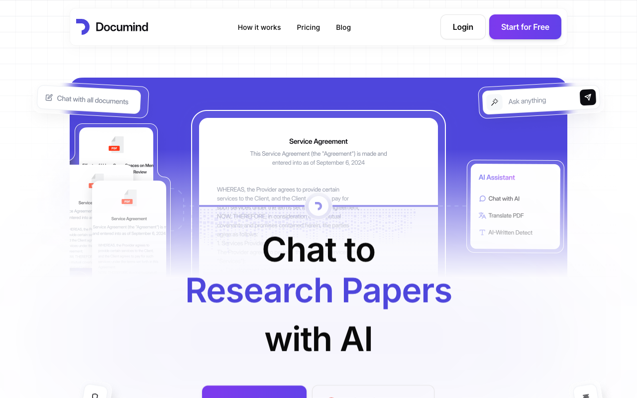 Documind - 您的文档智能聊天机器人 文档管理 人工智能