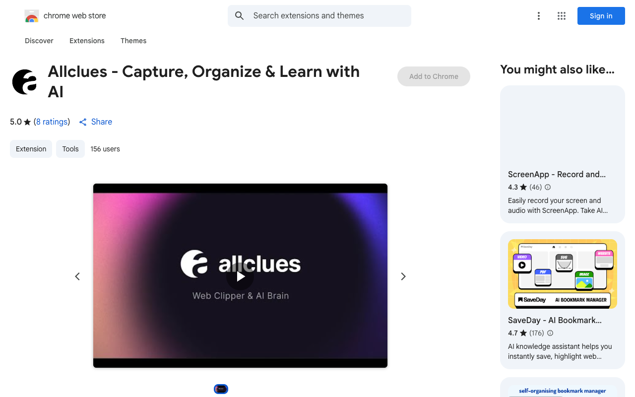 Allclues 扩展 - 捕捉、组织和学习 AI