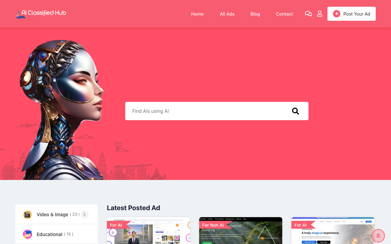 Aiclassifiedhub.com - AI 平台分类广告 人工智能 广告