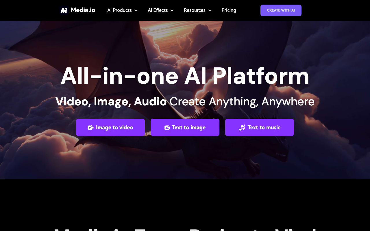Media.io - 一站式在线 AI 媒体工具箱，易于使用