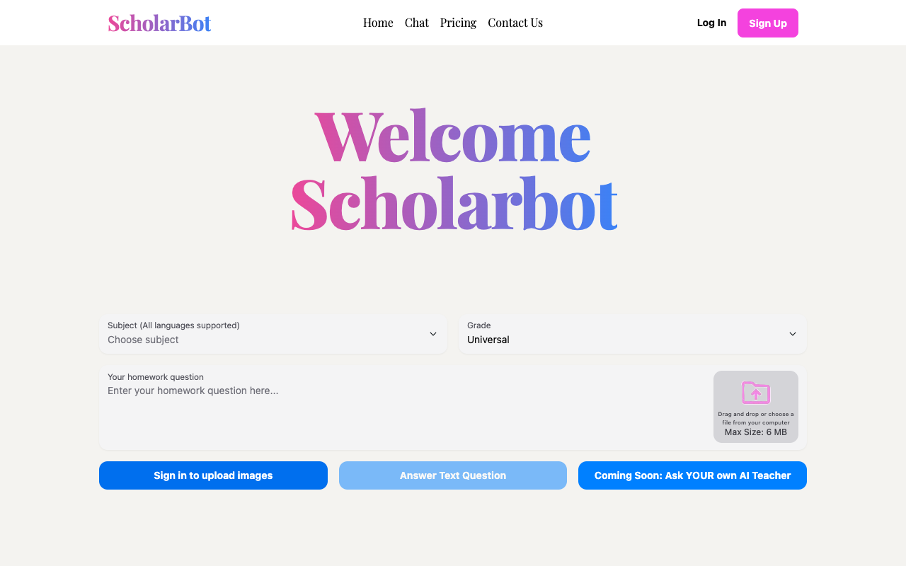 ScholarBot AI - 智能作业解答助手，让学习更高效