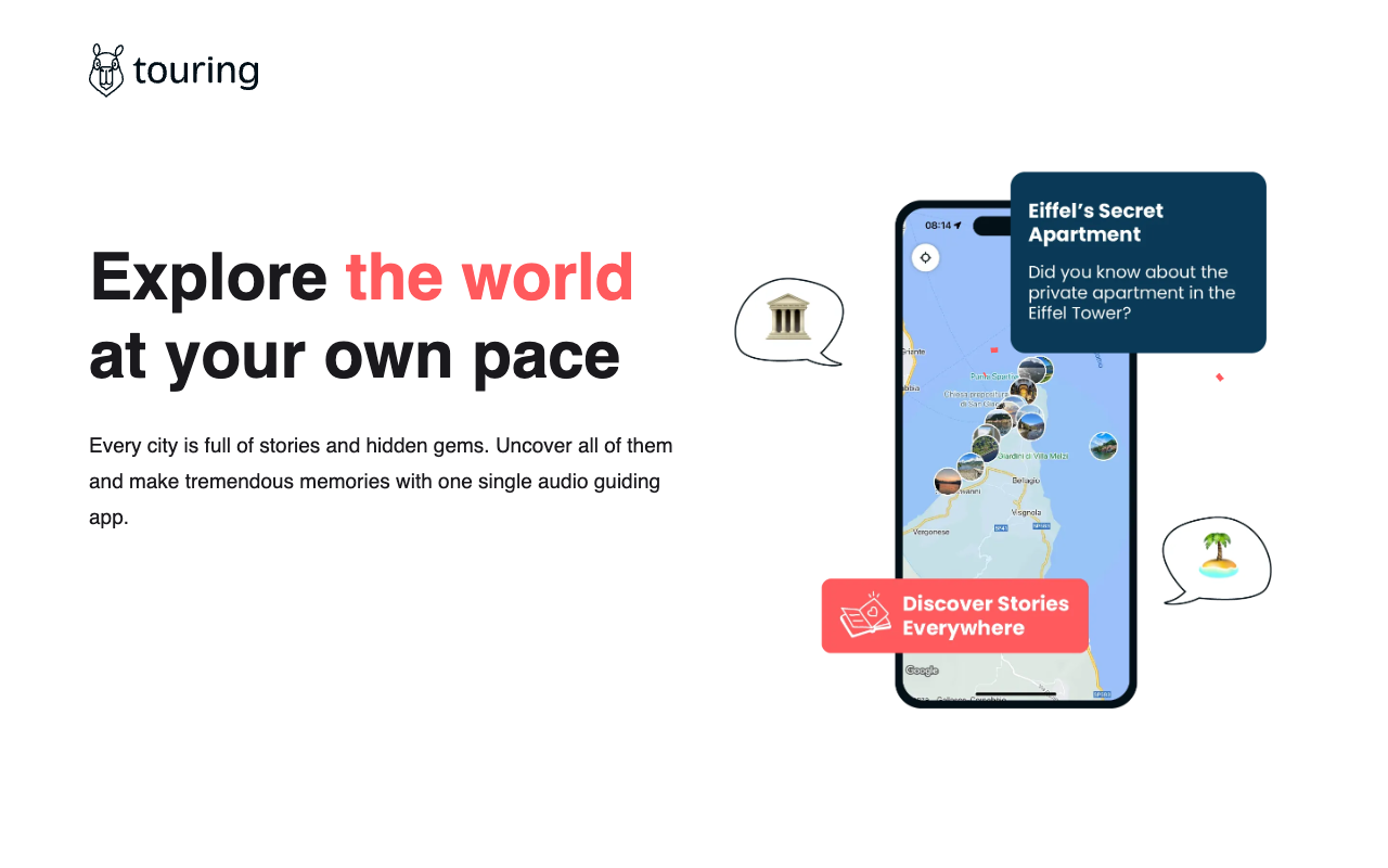 Touring | 用 AI 发现世界 - 旅行者的终极应用程序，几乎在任何地方都能使用