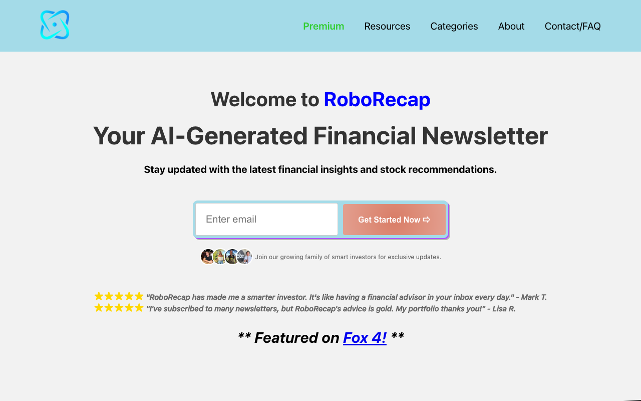 RoboRecap - 个性化的人工智能市场回顾 人工智能 金融市场