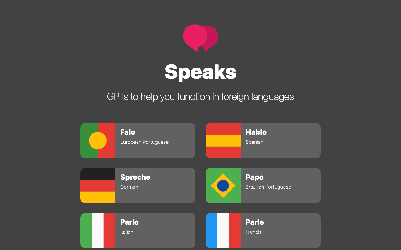 Speaks - GPTs 助您在外语中更得心应手 人工智能 外语学习