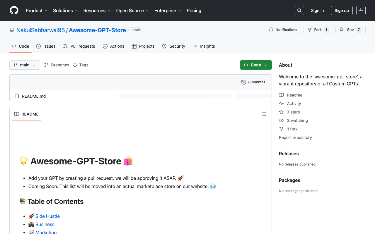 Awesome-GPT-Store - GitHub 上的精选 GPT 仓库