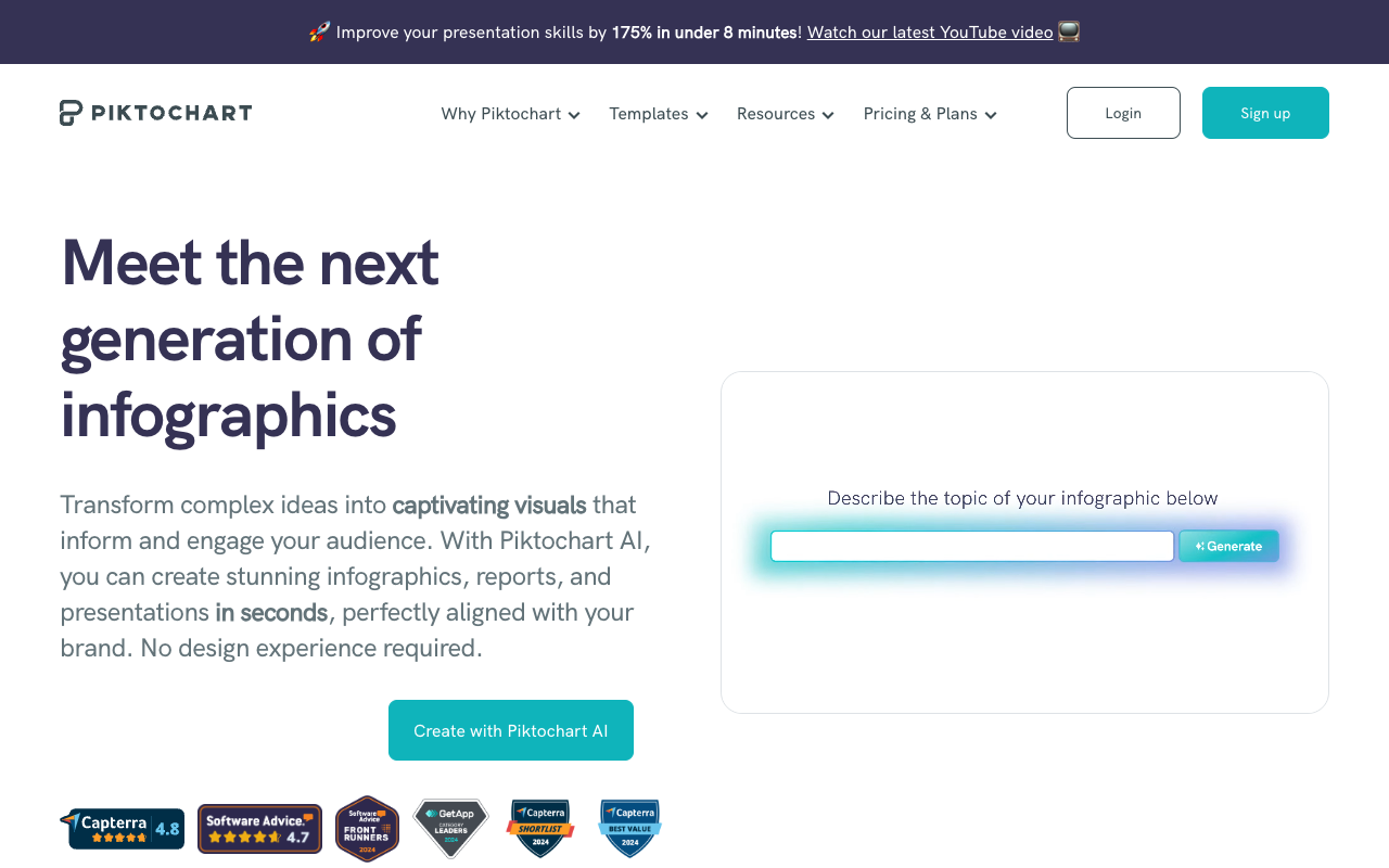 Piktochart AI - 免费的人工智能信息图制作工具 信息图制作 人工智能