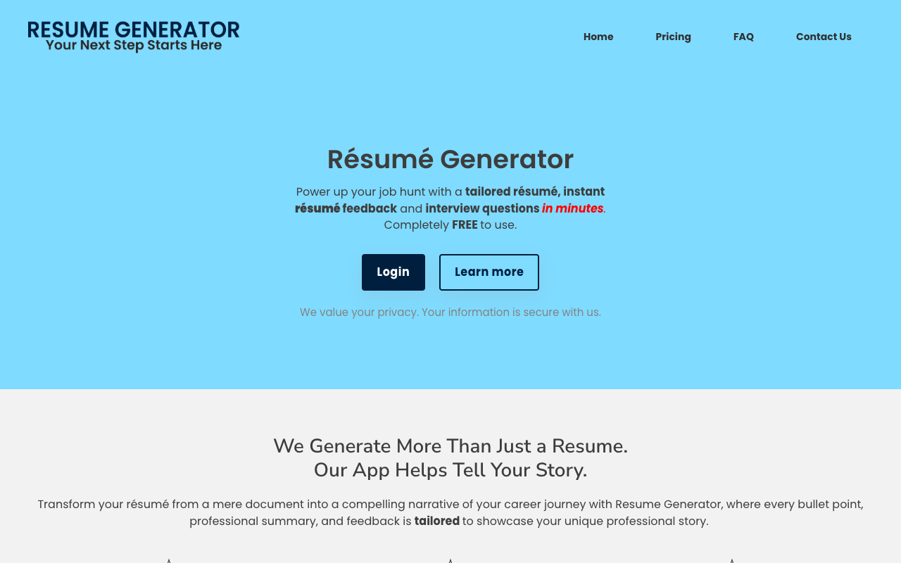 Resume Generator - 打造个性化简历的利器 人工智能 简历 招聘
