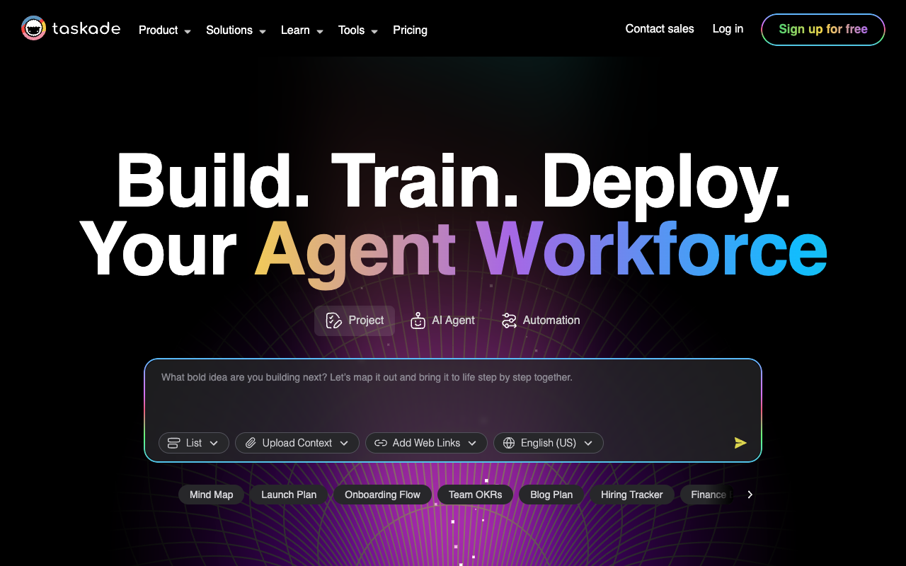 Taskade AI Agents - 构建、训练、运行自定义机器人 — 打造您的 AI 工作力量 人工智能 协作工具
