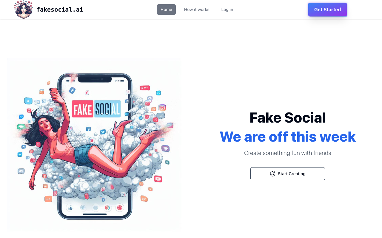 Fake Social - 免费与朋友一起创建自己的 AI 图像 社交网络 人工智能