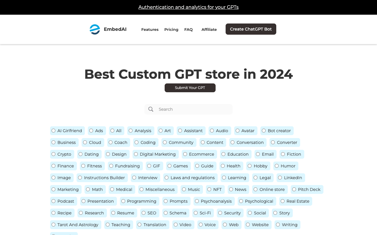 自定义 GPT 商店 - 发现热门自定义 GPT 人工智能 GPT 商店