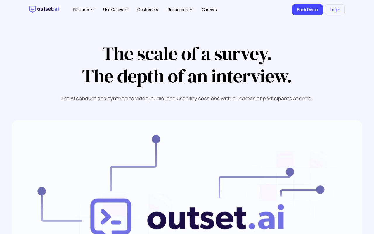 Outset AI 语音访谈 - AI 实时进行语音对话用户访谈 人工智能 研究工具