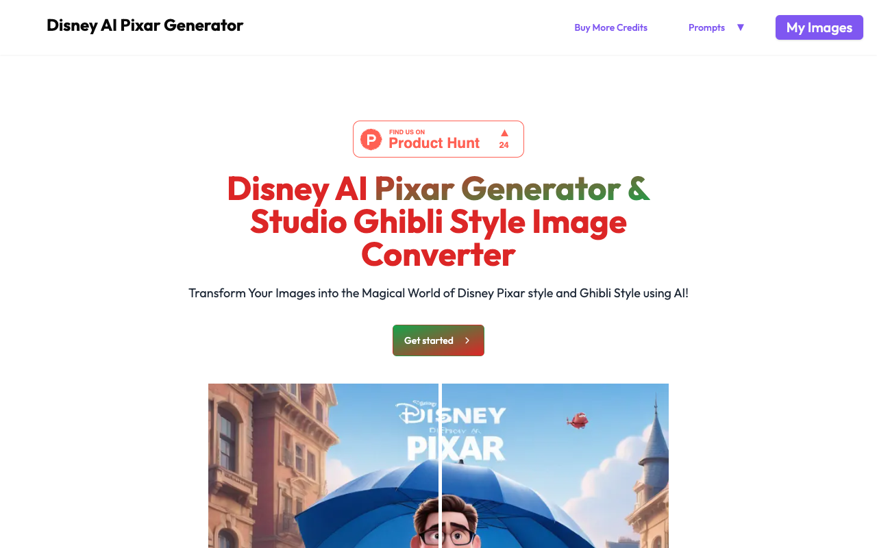 Disney Pixar AI 图像生成器 - 将现实转化为 Pixar 风格：免费 AI 图像生成器