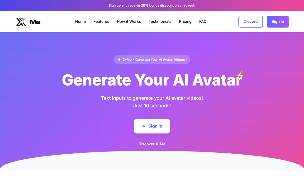 X-Me - 生成您的 AI 头像视频! 人工智能 视频生成