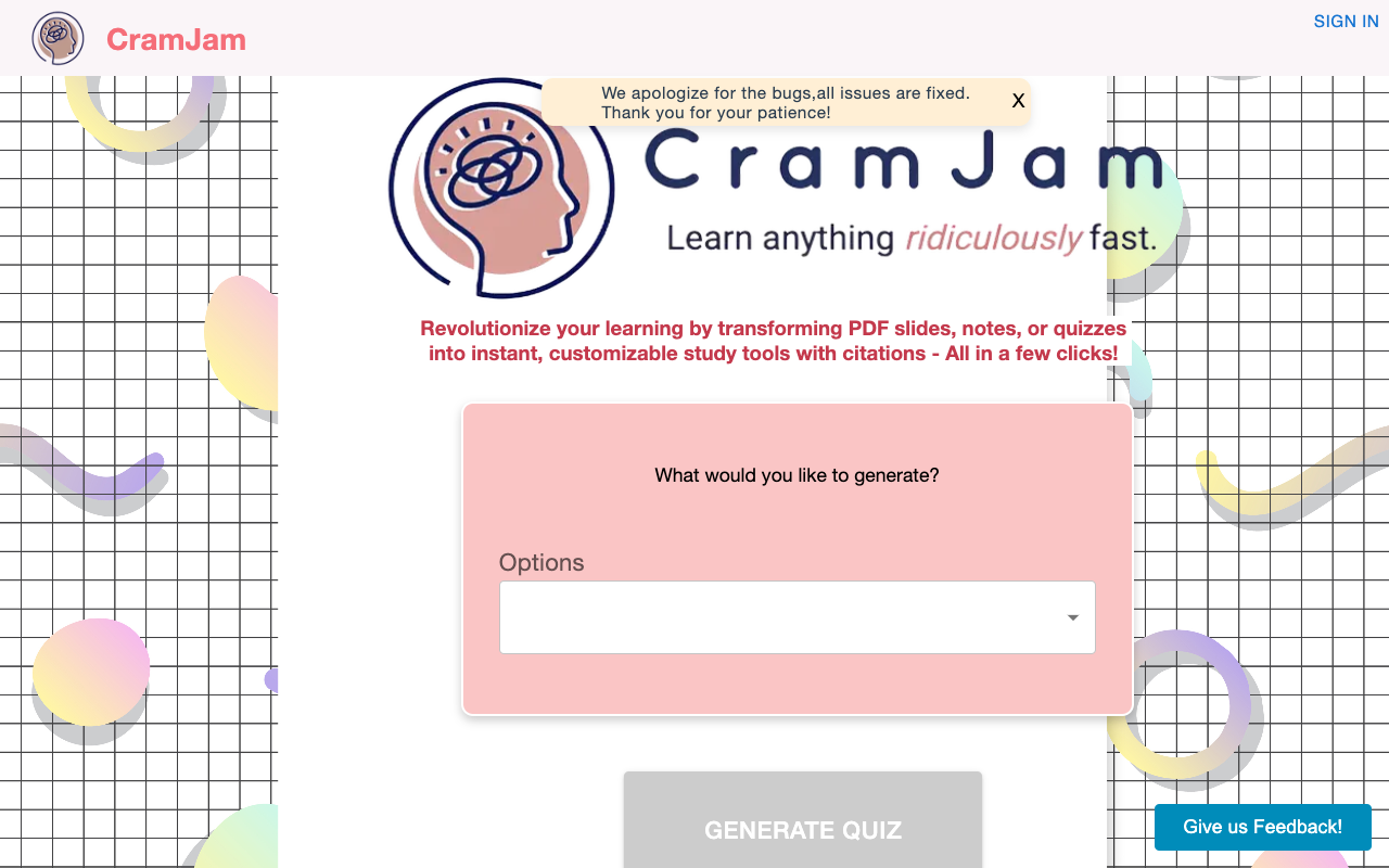 CramJam - 将任何 PDF 转化为互动测验或笔记