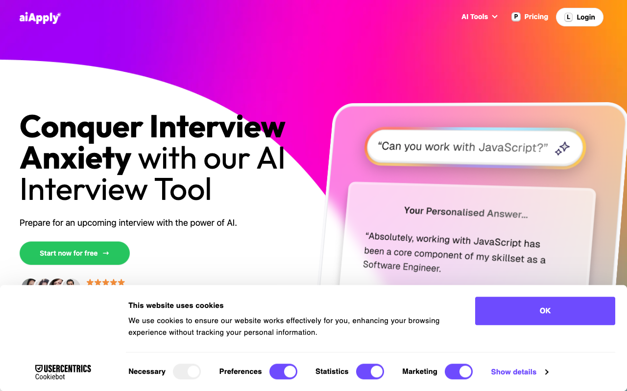 AI Job Interview | AIApply - 生成模拟面试，以独特方式准备！ 人工智能 模拟面试
