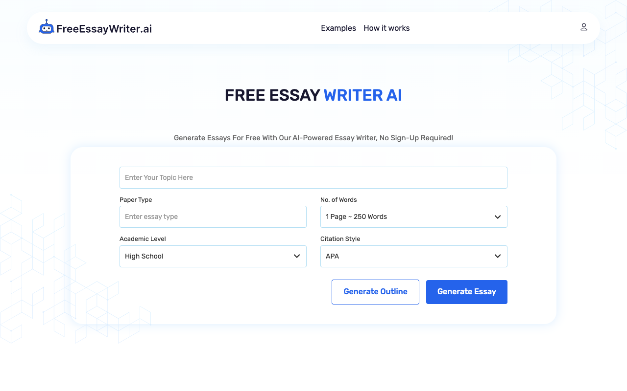 FreeEssayWriter.AI - 免费 AI 写作工具，您的首选之选