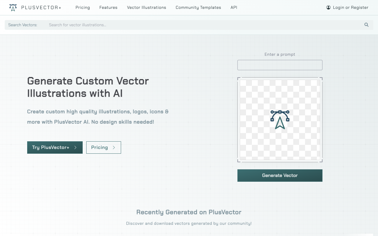 PlusVector - 使用 AI 生成定制矢量插图、标志和 SVG 图像