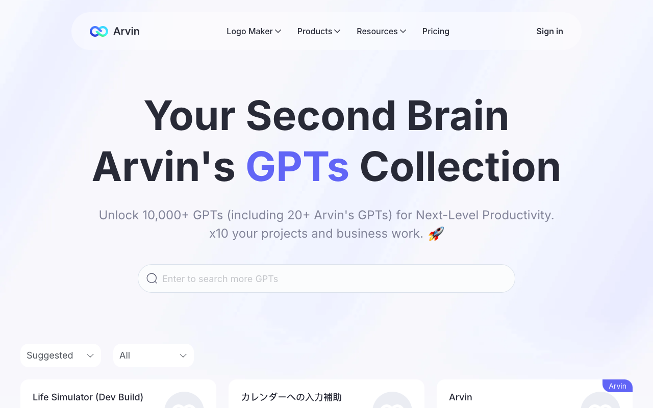 Arvin - 您的首个浏览器内 GPTs 人工智能 GPTs