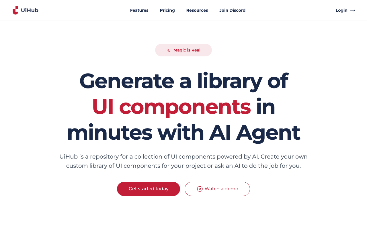 UiHub - 使用 AI 代理在几分钟内生成 UI 组件库