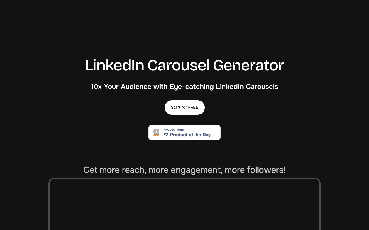 AI LinkedIn Carousel Maker - 在 60 秒内创建美丽的轮播图！