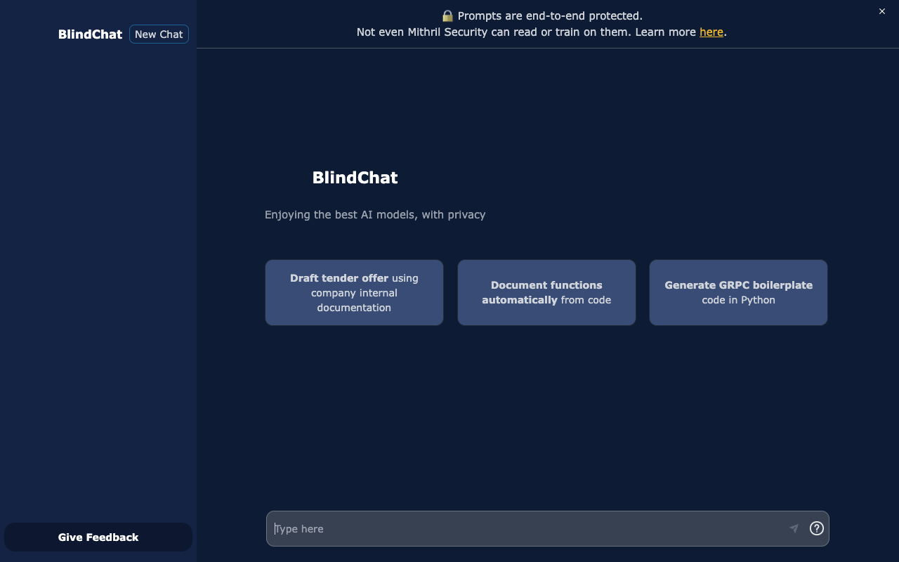 BlindChat - 具有端到端保护的保密 AI 助手 人工智能 保密