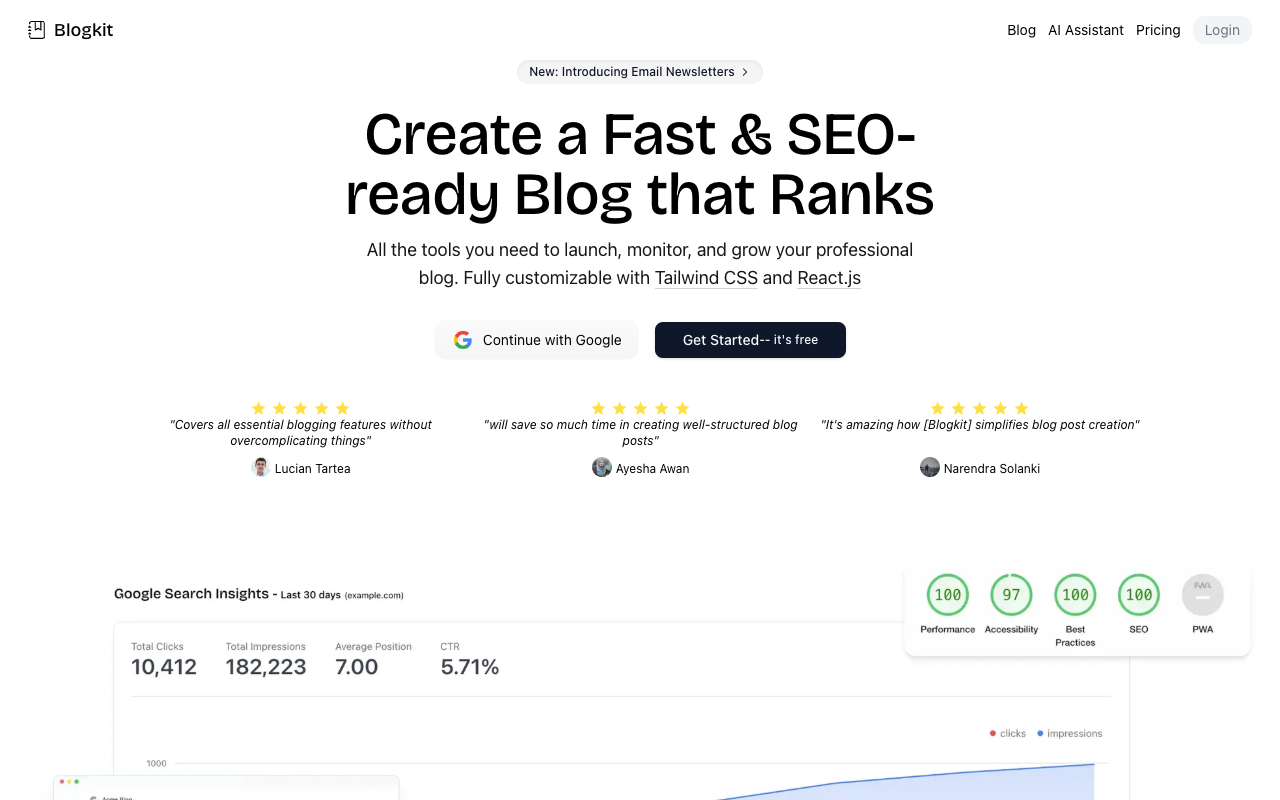 Blogkit AI Writer - 在约 30 秒内生成高质量博客文章