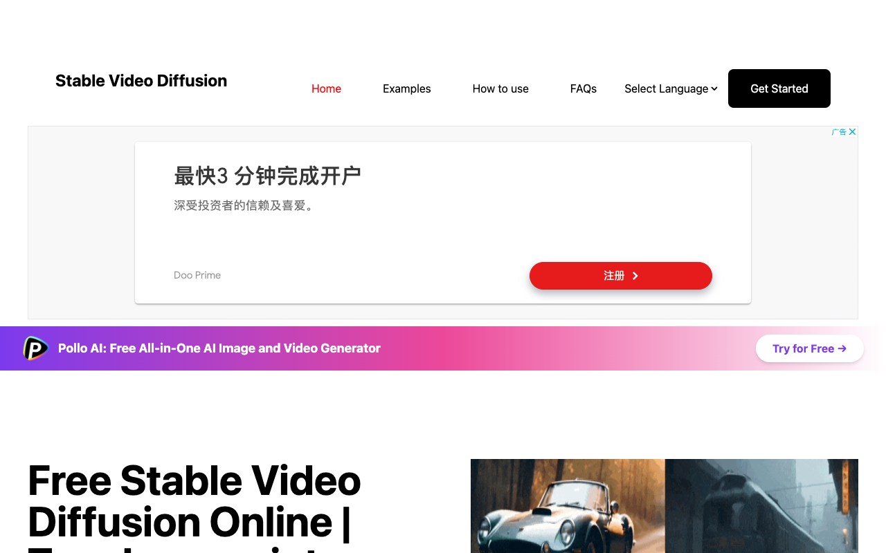 Stable Video Diffusion AI - AI 动力的文本/图像转视频魔法
