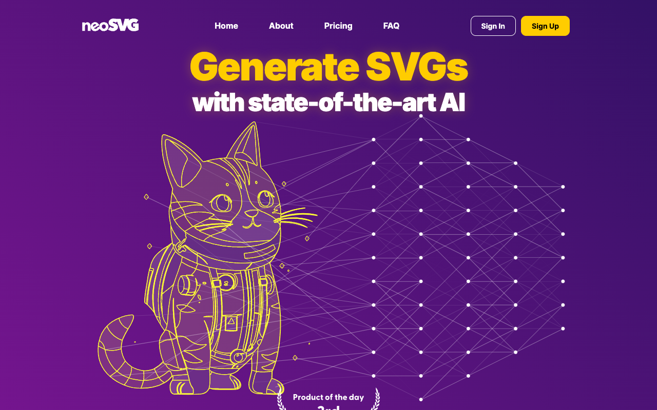 neoSVG - 基于 AI 的工具，从文本提示生成 SVG 向量图