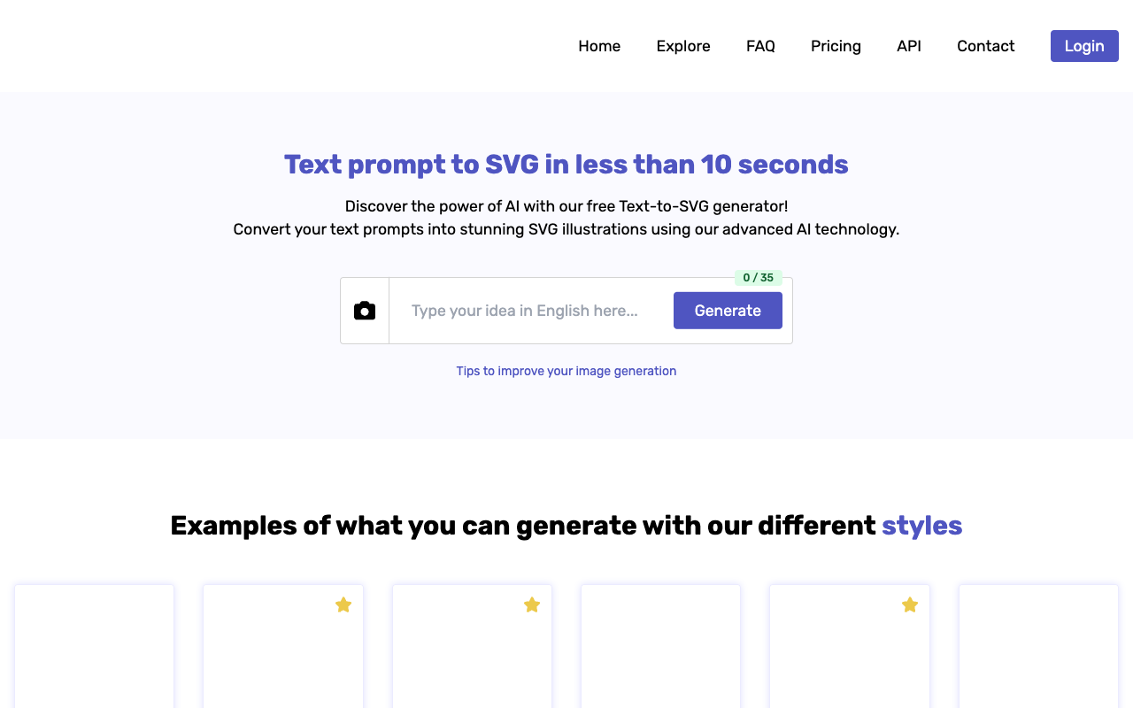 SVG.io - 免费 AI - 文本提示转 SVG 插图