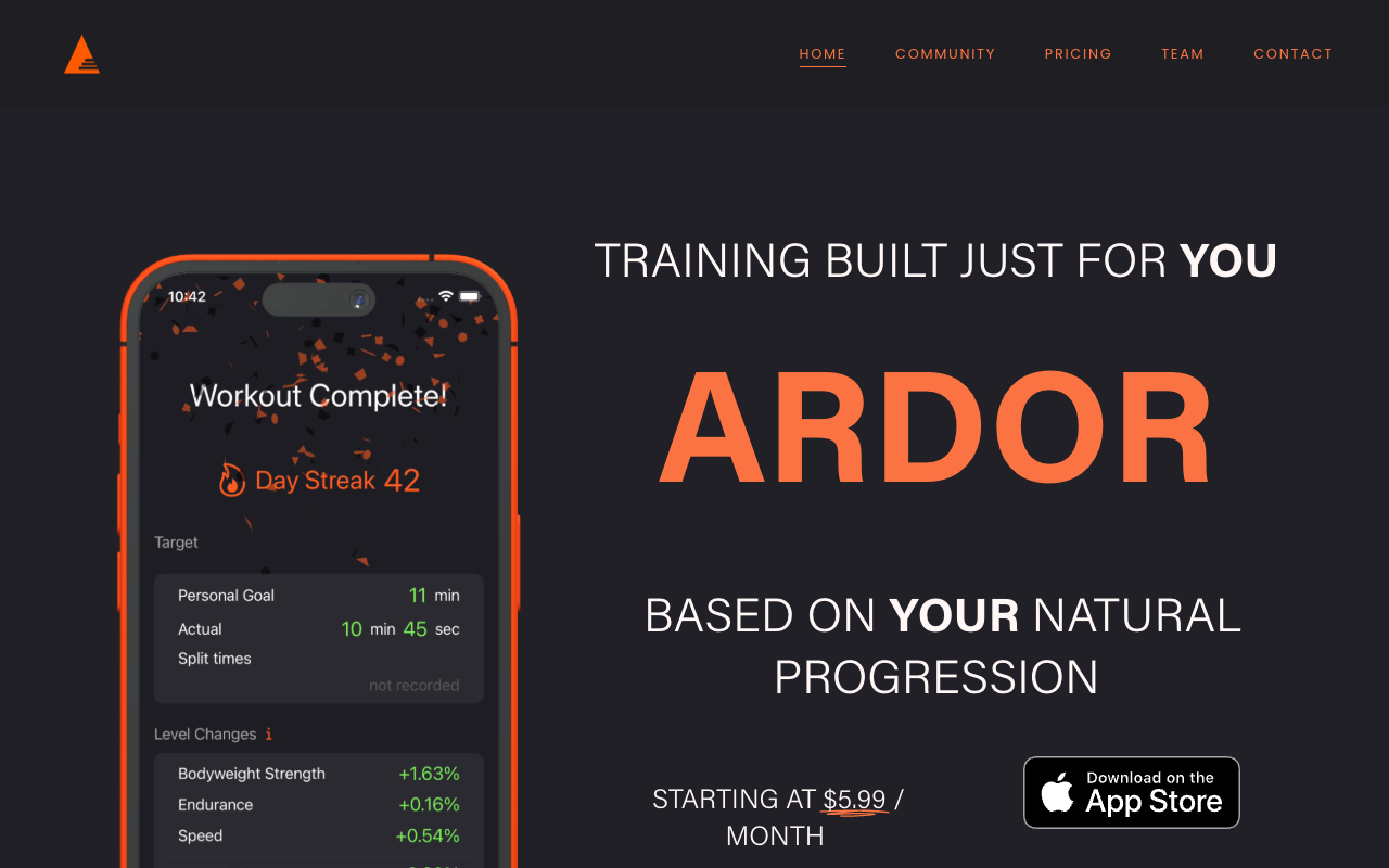 Ardor Fitness - 个性化的人工智能个人教练 人工智能 健身