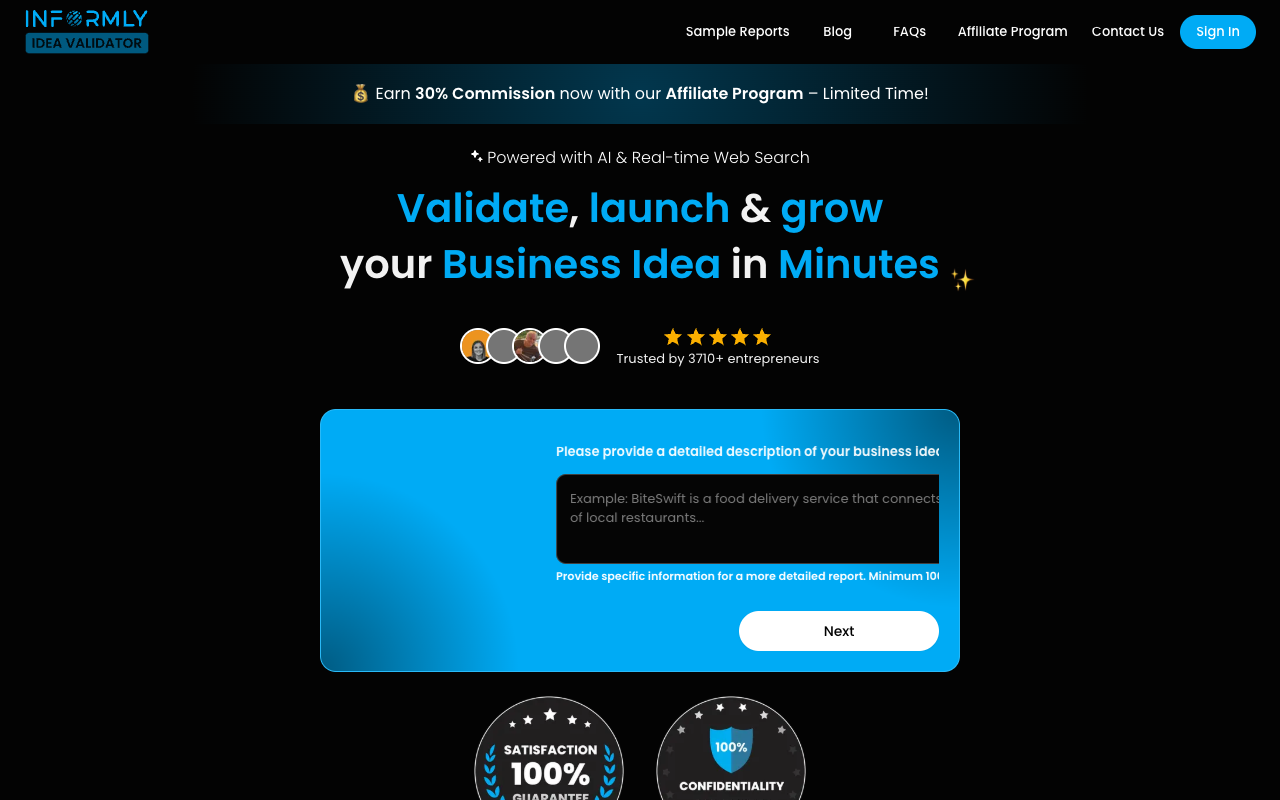 CodeMode 的 Idea Validator - AI 驱动，快速且经济实惠的商业创意验证工具 人工智能 创意验证