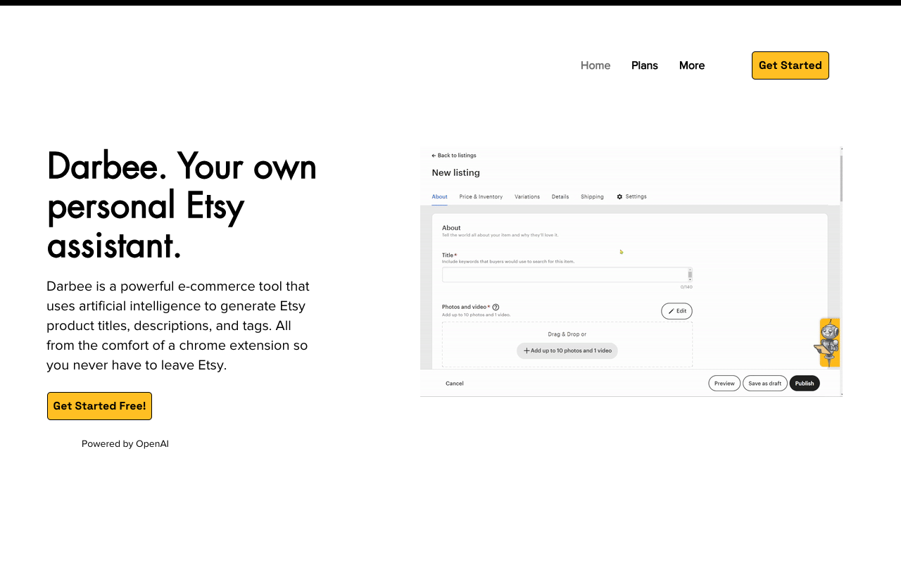 Darbee.io - Darbee 是一款强大的 AI 工具，能够生成产品列表