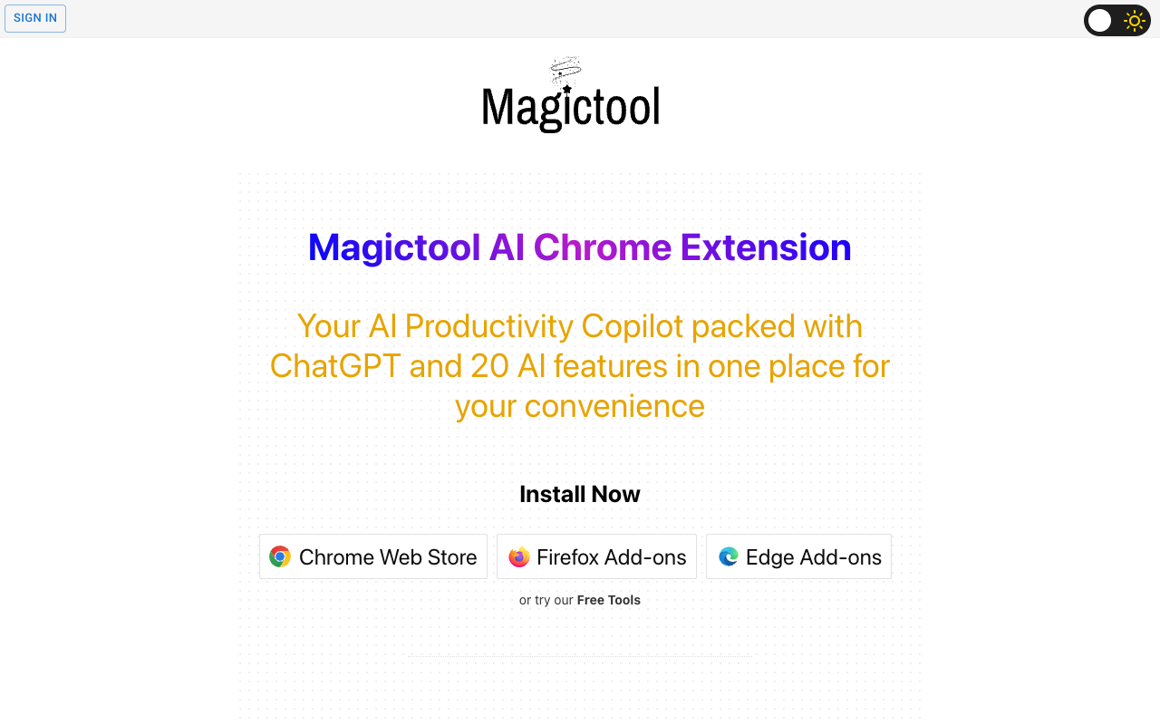 Magictool AI - 超级人工智能应用，让您的工作效率提升 10 倍