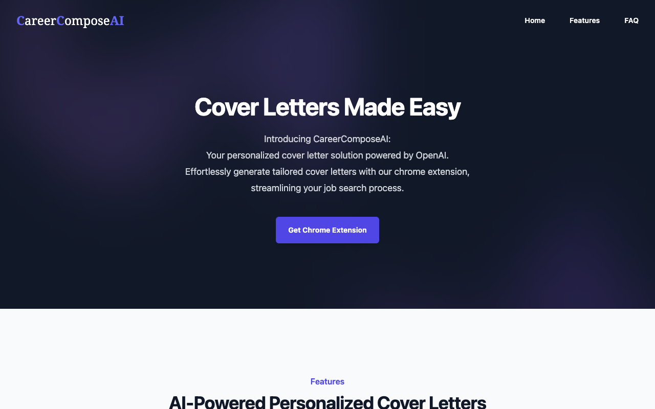CareerComposeAI - Generate Customized Cover Letters with AI