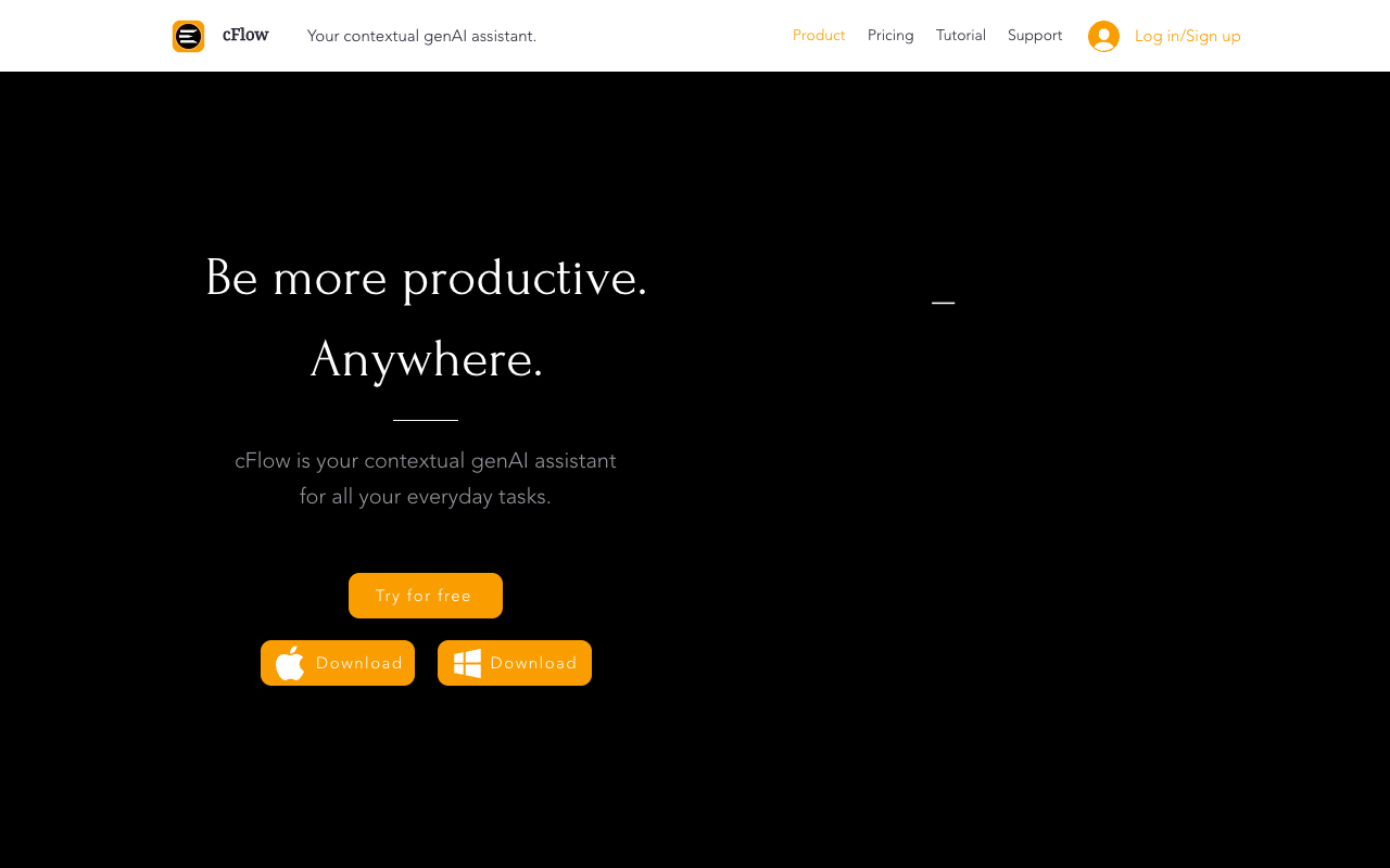 cFlow - Revolutionize Your Productivity with the Contextual genAI Assistant
