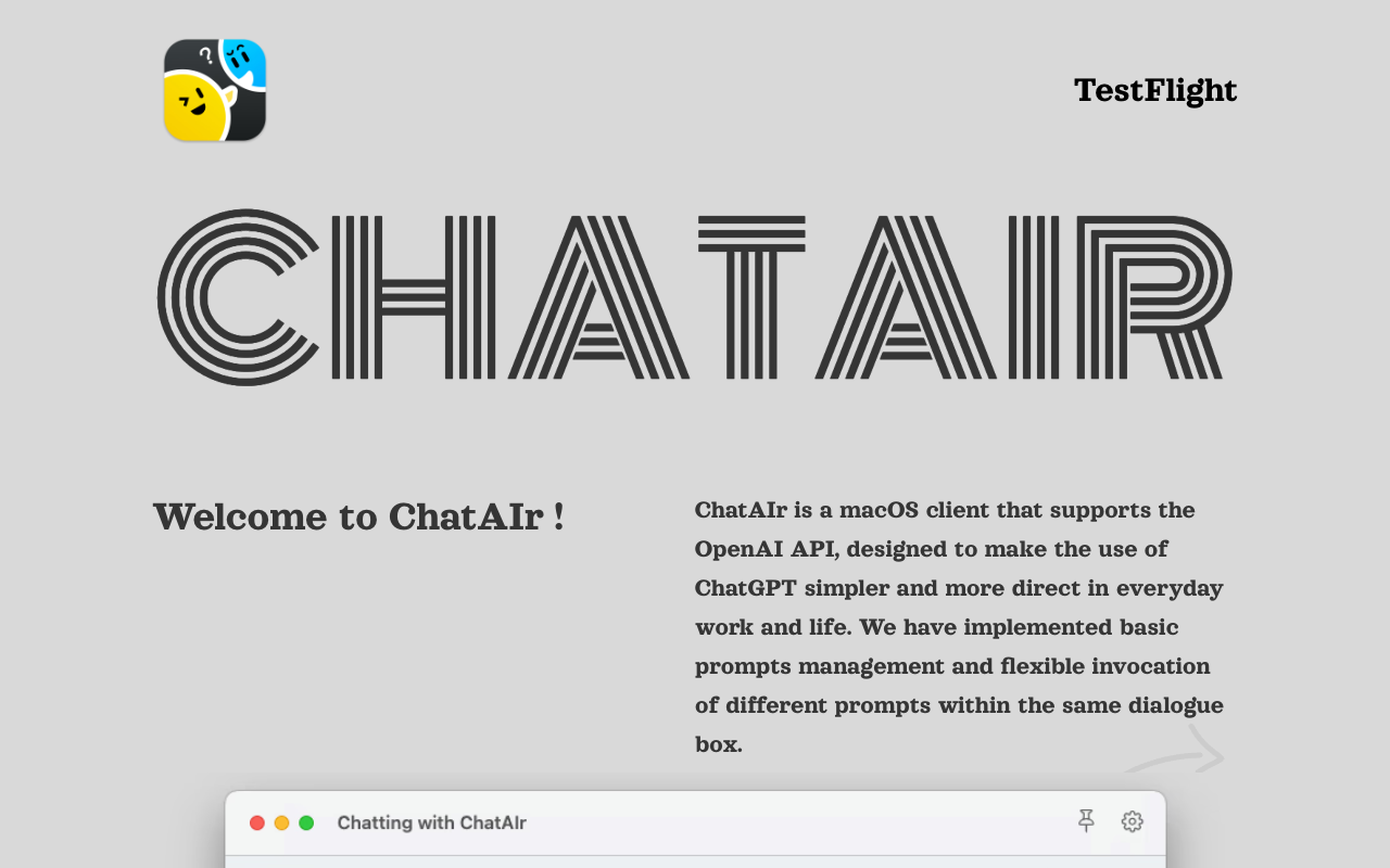 ChatAIr - OpenAI API Client For macOS