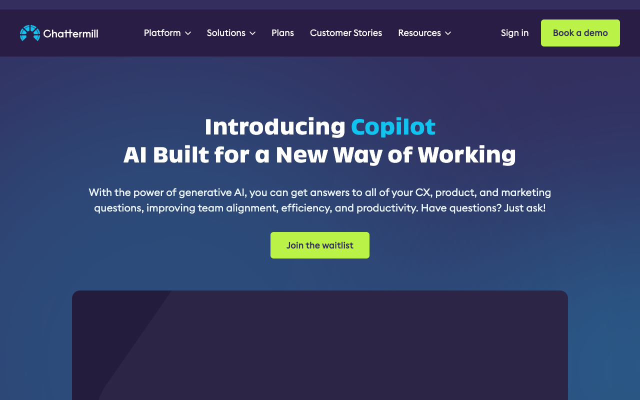 Copilot by Chattermill - AI driven insights from customer feedback