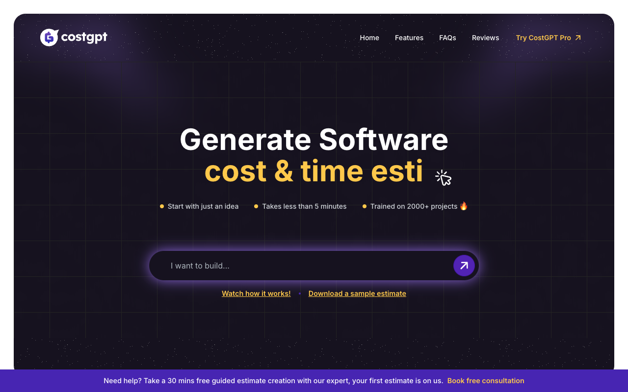 CostGPT - Calculate cost & timeline for software development using AI