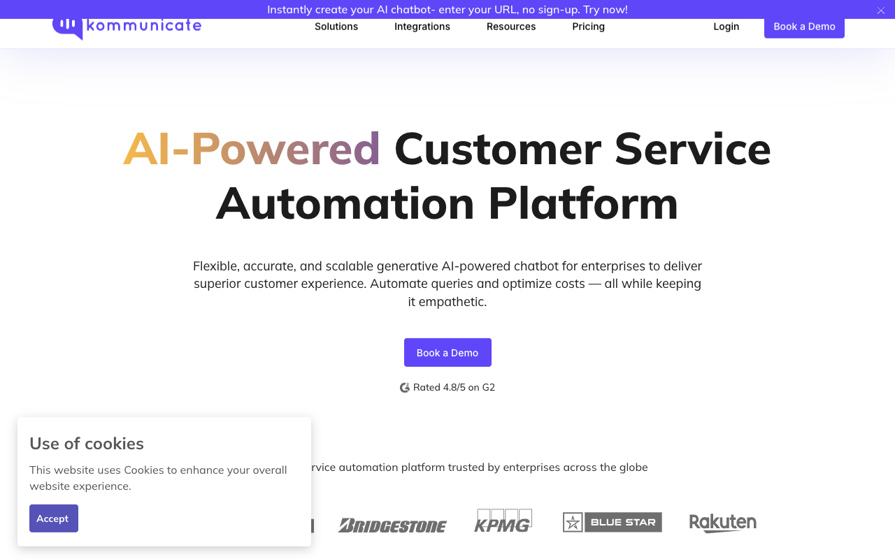 Kommunicate GenAI - Easily deploy generative AI bots on any platform