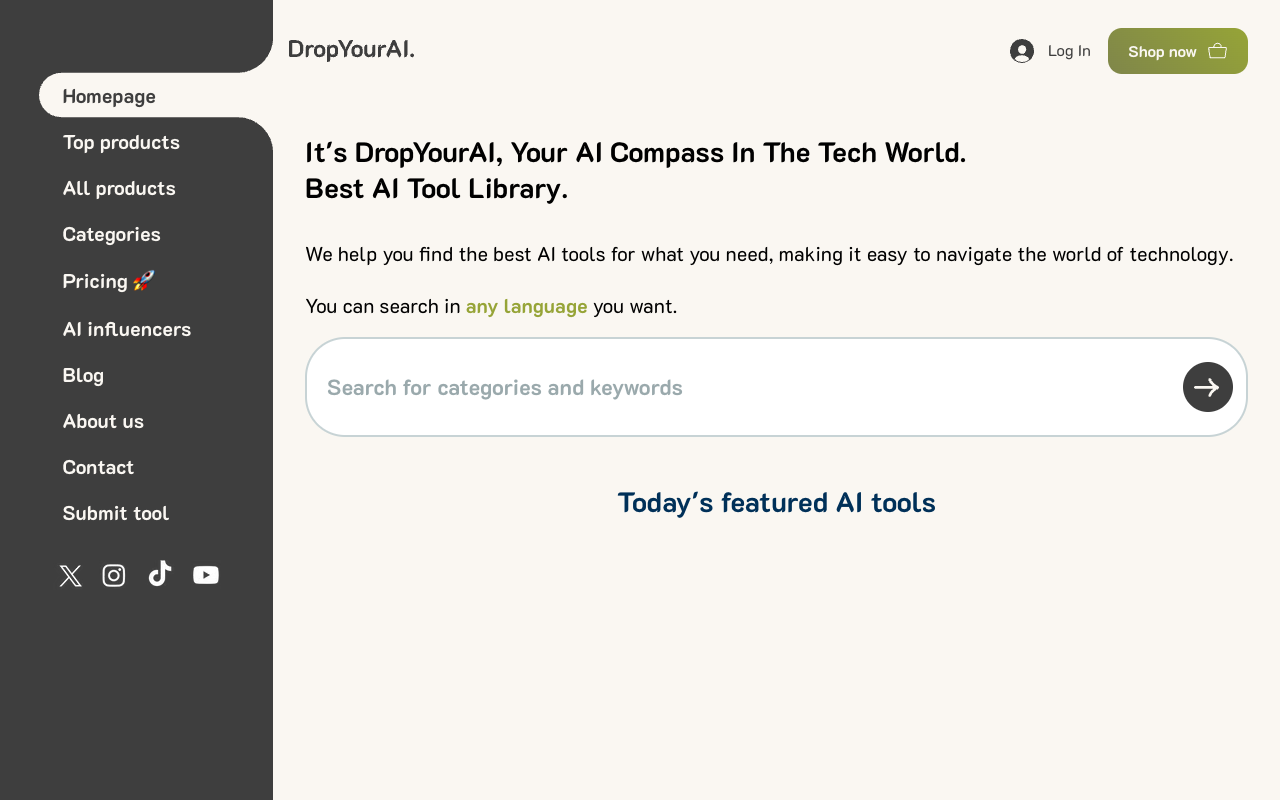 Drop Your AI - Your Ultimate AI Tool Directory Website