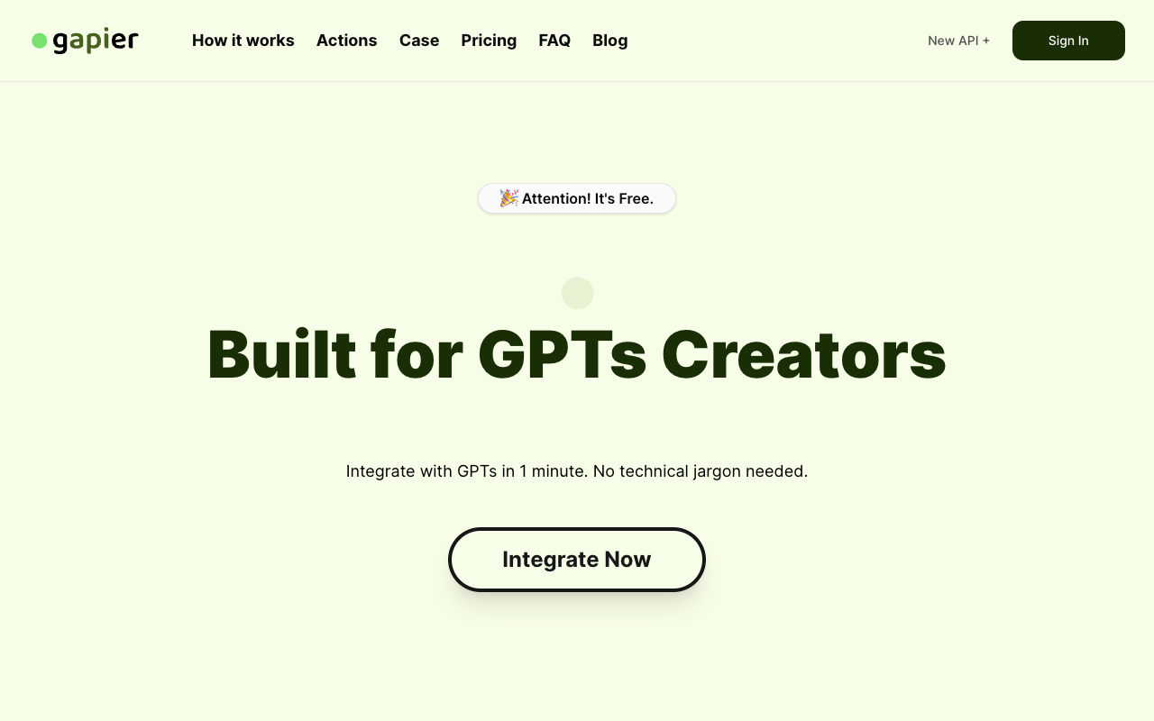 Gapier - 50 Free GPTs-Specific Actions APIs for ChatGPT Users AI ChatGPT APIs
