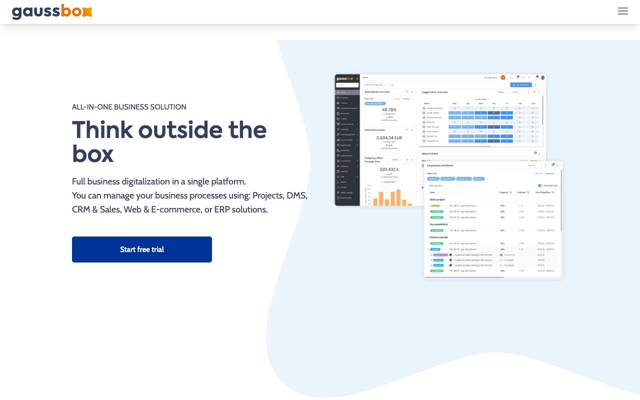 Gauss Box - All-in-one business solution for PM, DMS, CRM, E-commerce, and ERP