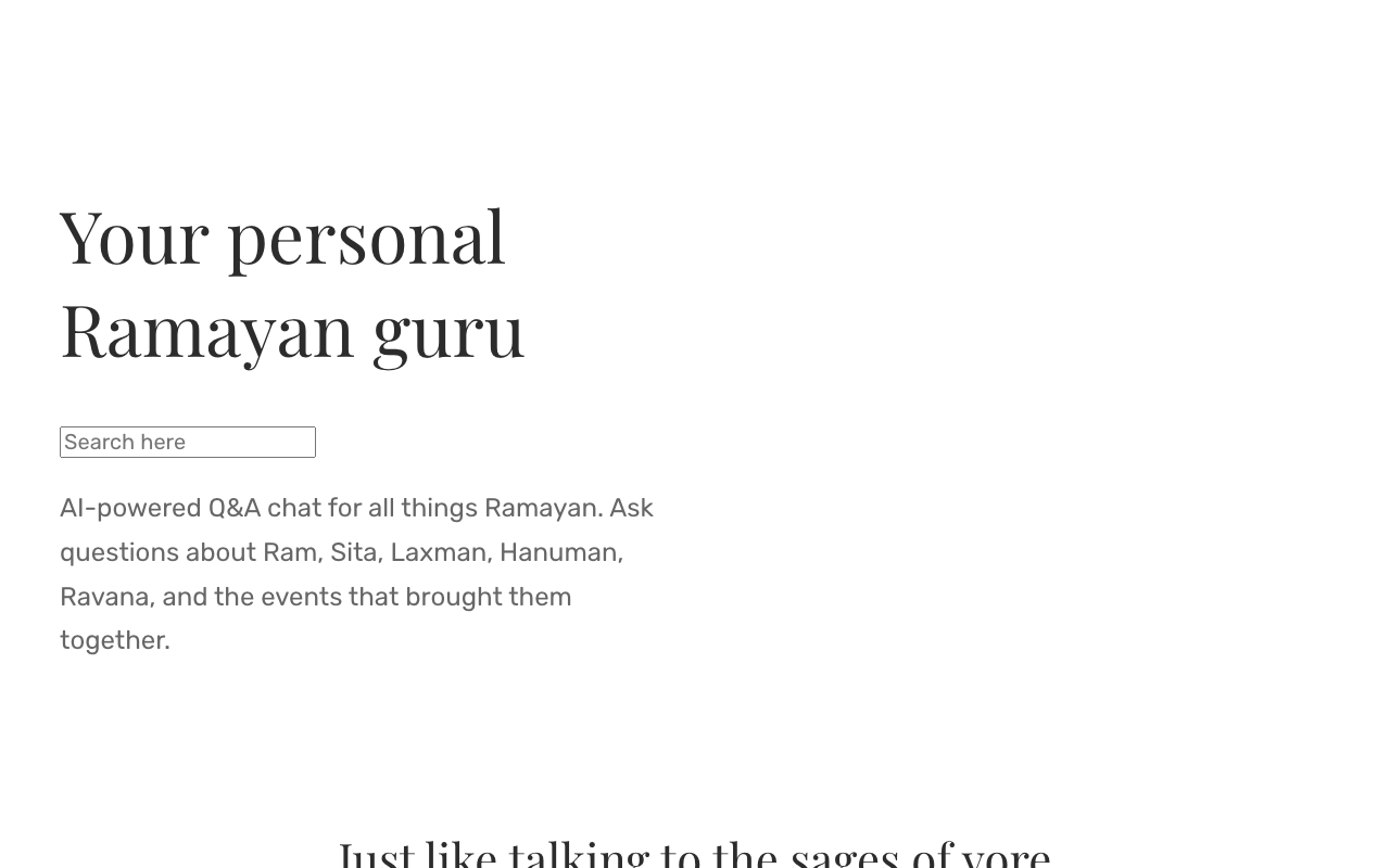 Ramayan Quest - Generative AI Chat for the Ramayan's English Translation